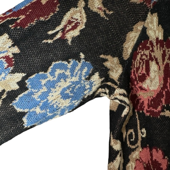 Soft Surroundings Glasgow Sweater Coat Floral Size Large - Picture 6 of 12